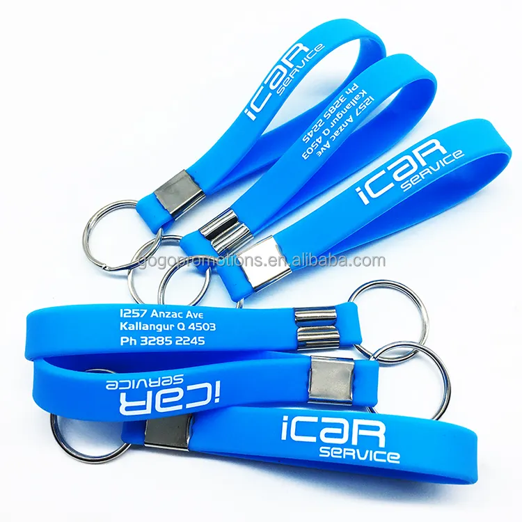 Silicone Loop Keychain Wristband Keyring Rubber Key Chain