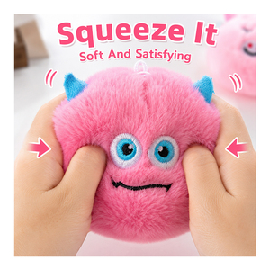 Porte-clés interactif en peluche rebondissante, écologique, doux, avec douze personnages mignons, jouet de décompression à ressort, cadeau d'anniversaire - Product Image 3
