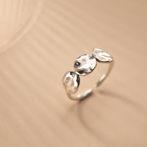 Bague Vintage en argent thaïlandais ovale à Surface lisse pour femmes, bagues réglables, bijoux fins pour cadeaux en argent Sterling 925 - Product Image 1