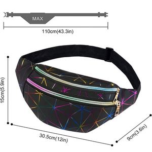 Men Women Waist <b>Bag</b> Holographic Fanny Pack With PU Leather Shiny Belt <b>Bags</b> for Travel <b>Party</b> Sports Running Hiking - Product Image 2
