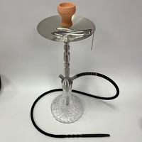 Set Hookah Shisha Mewah Sederhana dengan Gagang Hookah Baja Tahan Karat 304 Ukuran Besar, Finishing Cermin, 1 Selang, Desain Mewah Ringan