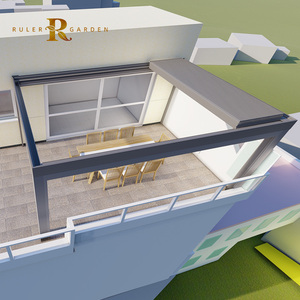 Parasol retráctil telescópico de aluminio, sistema de pérgola de cubierta expandible, cobertizo de barbacoa personalizado <span class=keywords><strong>con</strong></span> diseño de pérgola plegable para exteriores - Product Image 1