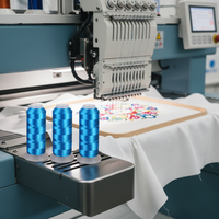 Fil de broderie en polyester 150D/2 en gros pour machine à broder informatisée, résistant à la décoloration