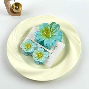 Qianjin Groothandel 3-delige set lente zomer ei bloem haar klauwclips kleurrijke hars haaraccessoires voor vrouwen meisjes - Product Image 5