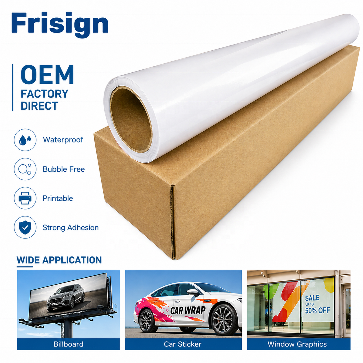 Economic Price Self Adhesive Vinyl Roll for Car Wrap Printable PVC Film Glossy Matte Strong Adhesion
