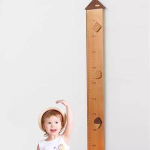 Règle de mesure de la hauteur des enfants Règle murale en bois Autocollants de hauteur de croissance pour bébé Cadeaux de vacances Règle de mesure de la hauteur du bébé - Product Image 1