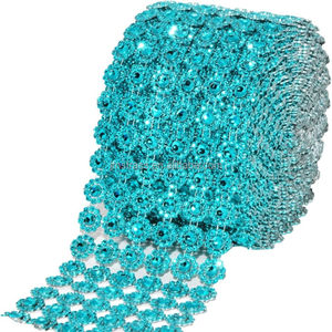 Ingrosso nastro rifilatura plastica strass acrilico rotolo decorativo a maglia diamantata per confezione regalo - Product Image 5