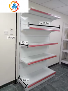 Étagères de présentation autoportantes réglables en acier inoxydable robustes et légères, double face ou simple face, pour supermarchés et commerces de détail - Product Image 4