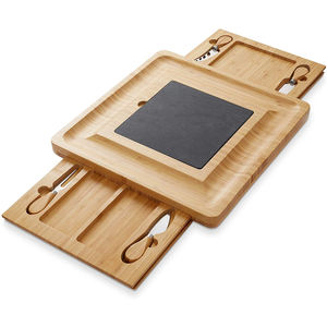 Eco Go Eco-Friendly <b>Large</b> <b>Square</b> Bamboo Charcuterie Board <b>Set</b> with Cheese Platter and Cutlery - Product Image 5