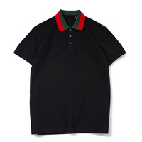 T-shirt col rabattu pour hommes, couleur Pure 100% coton, Logo personnalisé, haute quantité