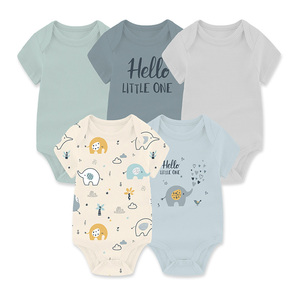 Body de Bebé de Manga Corta <span class=keywords><strong>con</strong></span> Estampado de Dibujos Animados, Unisex, Ecológico, 100% Algodón Orgánico, <span class=keywords><strong>con</strong></span> Botones a Presión, Compatible <span class=keywords><strong>con</strong></span> ODM y OEM - Product Image 4