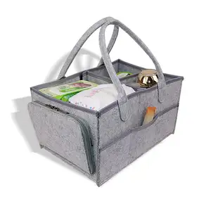 Bán Buôn Treo Di Động Cảm Thấy Tã Mẫu Giáo Bé Nôi Organizer Caddy Tã Túi Với Side Zipper Pocket