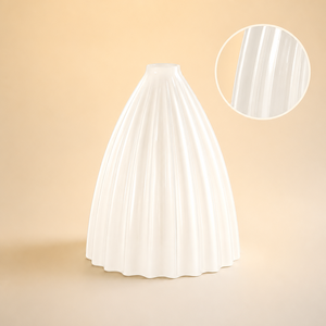 Paralume <span class=keywords><strong>in</strong></span> <span class=keywords><strong>Vetro</strong></span> Sodico-Calcico Soffiato a Mano, Stile Conchiglia Scanalata, Facile da Pulire, Ricambio per Lampada a Sospensione per Hotel e B&B - Product Image 4