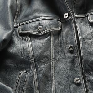 Nuova giacca 506 in vera <span class=keywords><strong>pelle</strong></span> di mucca giacca da <span class=keywords><strong>uomo</strong></span> elegante con colletto rovesciato Casual elegante in <span class=keywords><strong>pelle</strong></span> di vacchetta - Product Image 5