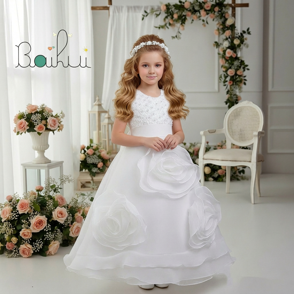 blue dress for baby girl Baby Girl Dress Special Occasion First Birthday Dress Baby Girl Party –  marryshe main image 1
