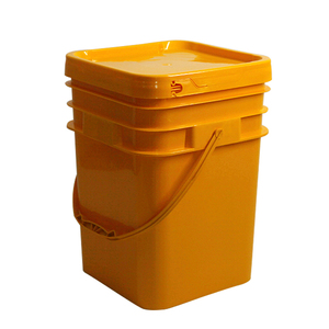 Barils en <span class=keywords><strong>plastique</strong></span> PP jaunes personnalisés à ouverture supérieure de 5L, 10L, 20L, 30L, 50L, seau carré, seau - Product Image 3