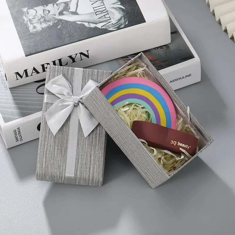 Custom Rigid Cardboard Paper Gift Box Luxury Box With Beautiful Ribbon Pearls And Jewels Box