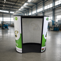 Comptoir promotionnel en panneau alvéolaire ADTENT, présentoir d'exposition, stand pliable portable, table type caoutchouc, couleurs personnalisées
