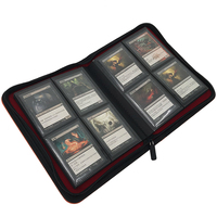Classeur de cartes à collectionner 360 pochettes A4 en cuir PU avec fermeture éclair, pour jeux de société et cartes à échanger, 4 pochettes par page