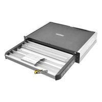La glissière manuelle en aluminium de 410mm de large est parfaite pour une entrée facile dans votre camping-car de caravane