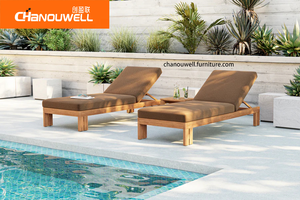 Tumbona de Jardín para Patio, Hotel o Piscina, Muebles de Exterior, Espuma de Alta Elasticidad de 45 D, Grado A, Madera de Teca Sudamericana - Product Image 4