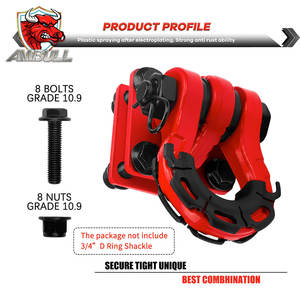 कैवेस माउंट बम्पर शेकल बोलर शेकल ब्रैकेट हम प्रकार धनुष शेकल सुरक्षा डी रिंग शेकल्स माउंट - Product Image 5