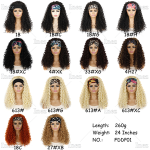 Peluca de pelo sintético rizado profundo y largo estilo diadema africana para mujer, peluca <span class=keywords><strong>con</strong></span> diadema para mujer, <span class=keywords><strong>postizo</strong></span> de moda de aspecto Natural, uso diario - Product Image 5