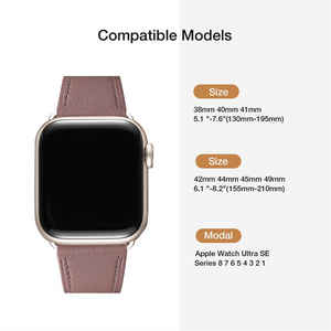 Compatible con <span class=keywords><strong>Apple</strong></span> <span class=keywords><strong>Watch</strong></span> Band Mujeres Hombres Correa de repuesto de cuero genuino para IWatch Series 10 9 8 7 6 5 4 3 2 1 <span class=keywords><strong>SE</strong></span> Ultra - Product Image 4