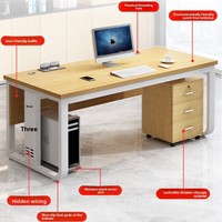 Bureau d'ordinateur en acier LBZ-105X, design moderne et simple, résistant aux taches et à la saleté, avec tiroirs de rangement pour le bureau
