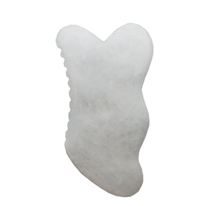 Tablero de terapia Gua Sha de cuarzo rosa y Jade blanco, raspador facial para el cuidado de <span class=keywords><strong>la</strong></span> piel, producto de masaje de piedras preciosas reales - Product Image 3