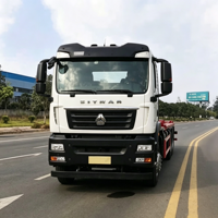 Camion de collecte des déchets à benne arrière SITRAK G5 8X4 diesel, fabriqué en Chine, avec système de levage par crochet, conteneur à déchets interchangeable, Euro 6