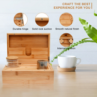 Grande boîte de rangement en bambou plateau roulant 5 accessoires diviseur gestion efficace stockage en bois pour briquets pour accessoires