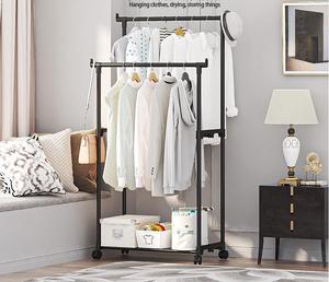 رف معدني متعدد الوظائف قائم بذاته لعرض الملابس رف تجفيف ملابس متحرك - Product Image 6