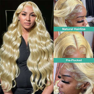 <b>Blonde</b> Lace Front Human <b>Hair</b> Wig Wholesale,10a Grade Remy Cuticle Aligned <b>Natural</b> 613 Virgin <b>Hair</b> Wigs - Product Image 5