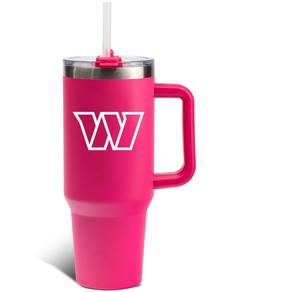 Vaso Térmico Personalizado con el Logotipo Principal de los Tennessee <span class=keywords><strong>Titans</strong></span>, Color Rosa Brillante, 40 oz, con Tapa y Pajita, para Oficina, Auto y Café - Product Image 3