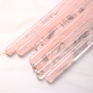 Custom Logo Pink 6mm 9mm 12mm Nail Art Brush Fine Liner Oval Flat Round 3D Gel <b>Builder</b> Painting Manicure Salon Nail Brushes - Product Image 4