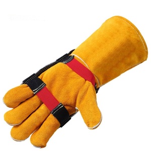 Guante de soldadura Tig resistente al calor con dedos completos de cuero dividido de vaca - Product Image 2