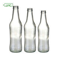 Bouteille en verre ronde classique de 330 ml personnalisée en gros avec bouchon couronne transparent pour le stockage de bière Marque UPC