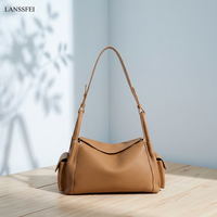 Nouveau Sac à Main Femme 2026 en Cuir Véritable Luxe Vintage Tendance Simple Polyvalent Imperméable Fermeture Éclair Motif Litchi Mode