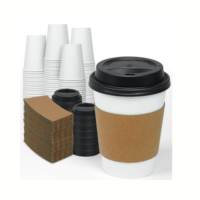 Manchon de tasse à café en papier kraft personnalisable, recyclable et compostable, design anti-déversement pour boissons chaudes, personnalisé