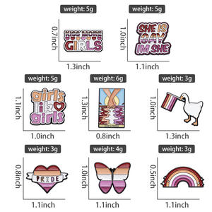 Pin de esmalte de chica Gay como broches lesbianas mariposa Animal regalo Arco Iris solapa pines esmalte Pin insignias - Product Image 2
