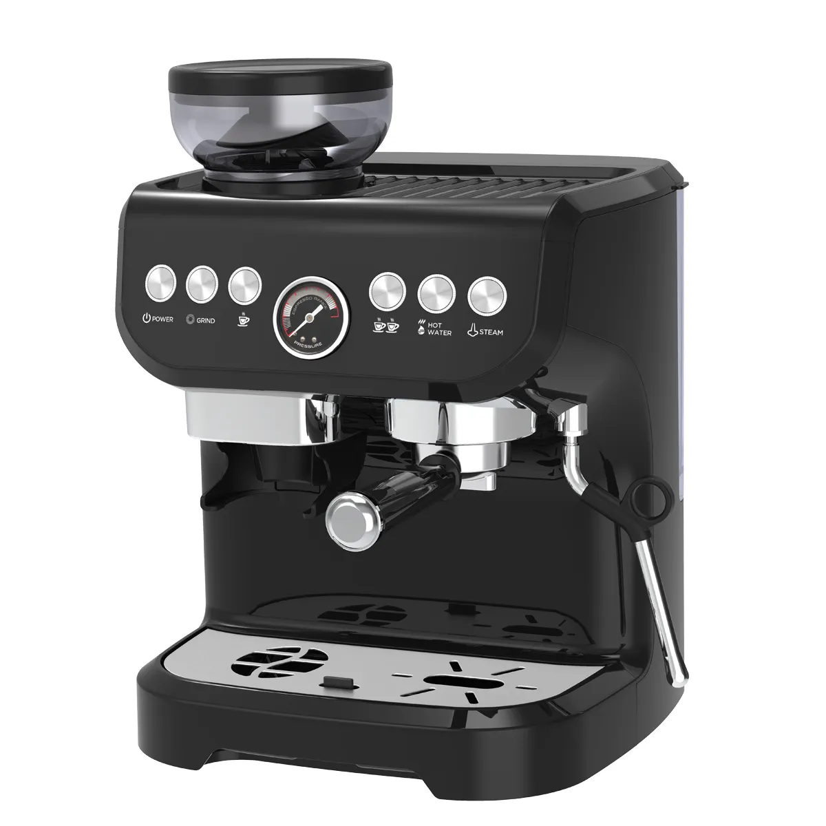 Espresso And Grinding Integrated Semi-automatic Commercial Coffee Machine 15Bar Pump Pressure Coffee Maker