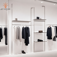 Porte-vêtements moderne polyvalent, support mural de rangement pour vêtements, idéal pour les boutiques et centres commerciaux (vente en gros)