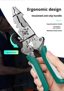 लोकप्रिय स्टेनलेस स्टील इलेक्ट्रीशियन तह तार स्ट्रिपर क्रिम्पिंग पेलर डिय बहु-कार्यात्मक सेरेटेड कटिंग केबल ओम - Product Image 5