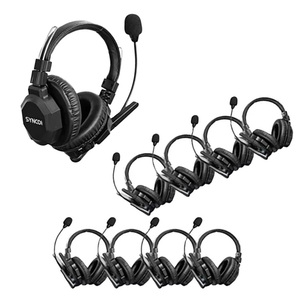 Système d'intercom sans fil SYNCO Xtalk XMax9, communication 2.4G, microphone de casque omnidirectionnel, réduction <span class=keywords><strong>du</strong></span> bruit, léger - Product Image 1