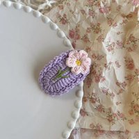 Barrette latérale pour cheveux en crochet fait main, motif fleur d'œuf, mignonne, accessoires capillaires tricotés à la main, vente en gros, coiffure pour jeunes filles