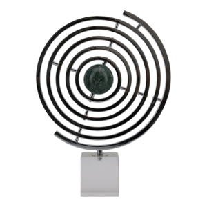 Scultura moderna a forma di armillario, statua decorativa in metallo per la casa, l'ufficio, la scrivania o il ripiano. - Product Image 3