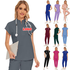 Uniformes Médicos Personalizados con Logotipo para Salón de Belleza, Spa, Enfermería, Doctor, Hospital, Conjuntos de Pantalones Deportivos de Poliéster y Elastano - Product Image 1