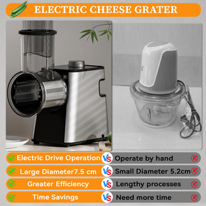 Picadora de Verduras Eléctrica Multifunción de 180W, Bajo Ruido, para el Hogar, Rallador de Queso, Rebanador de Patatas y Verduras para Ensaladas - Product Image 4