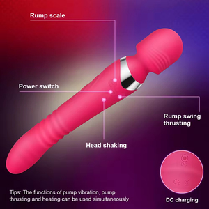 เครื่องกระตุ้นคลิตอริสแบบสองหัวยืดหดได้หลายความถี่ ขายดี ของเล่นทางเพศสำหรับผู้หญิง ไวเบรเตอร์แบบแท่ง - Product Image 4